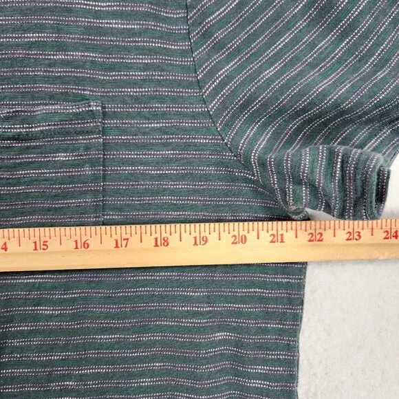 Roark Shirt Mens XL Green Gray Striped Revival Pocket Crewneck Short Sleeve Tee - Picture 5 of 11